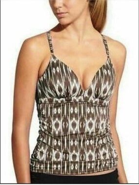 Athleta Aqualuxe Print Molded Tankini Top S